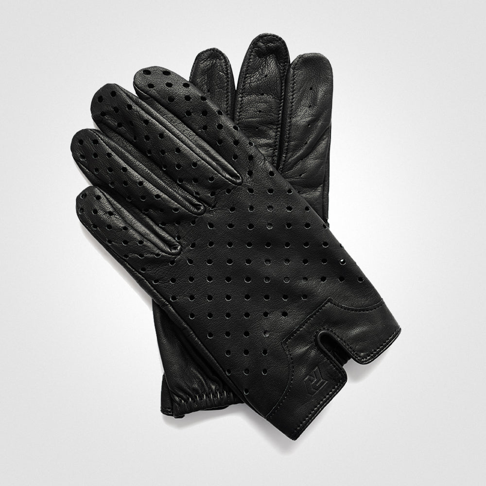 Black Leather Driving Gloves Men Men's Heritage Three-Point